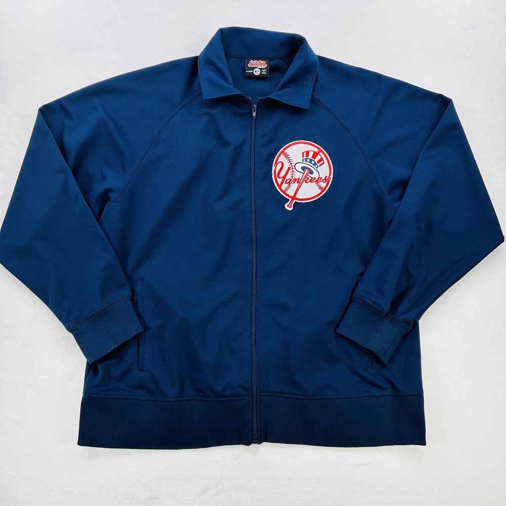 New York Yankees Jacket Mens XL MLB Baseball Full Zip Track Lightweight Stitches